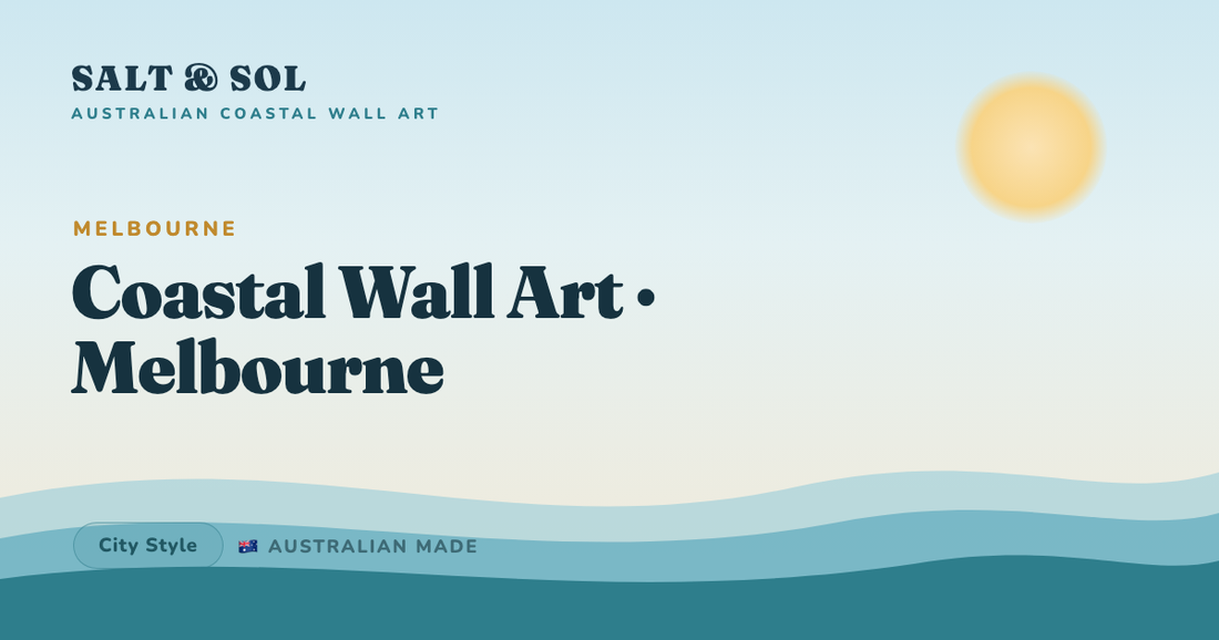 Moody black-and-white Bass Strait seascape framed print styled on the wall of a Melbourne period-home living room