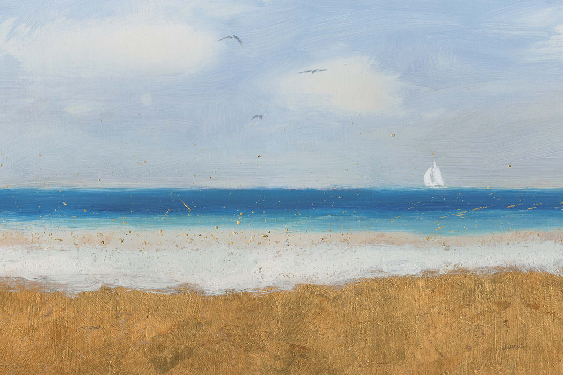 Beach Horizon coastal canvas print hanging in a new Australian home