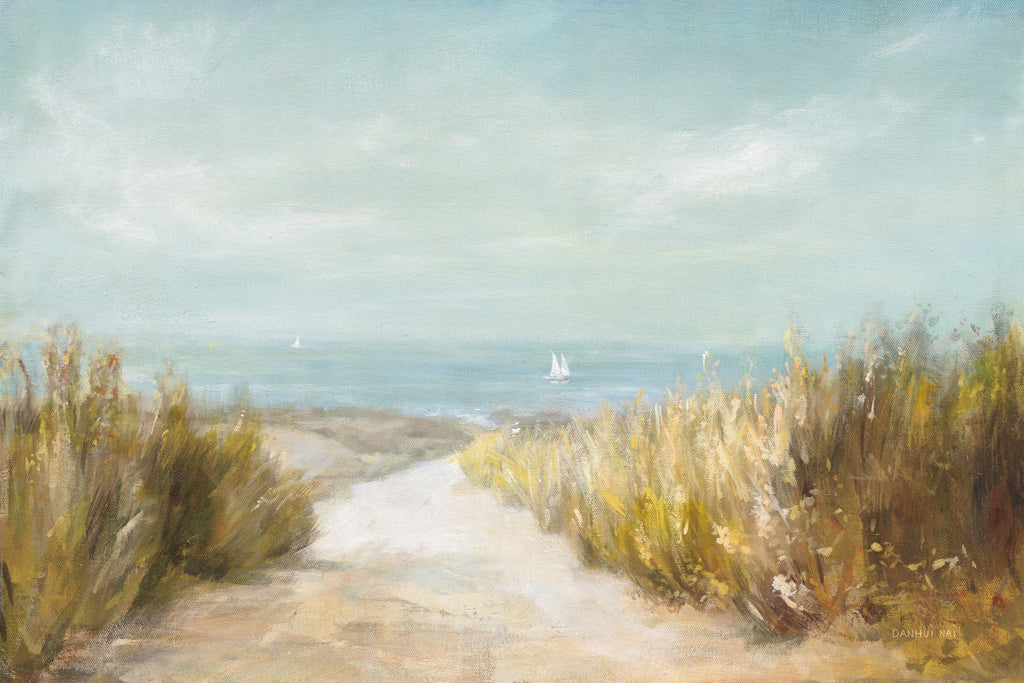 Distant Sails canvas being wiped clean with a microfibre cloth in a beach house