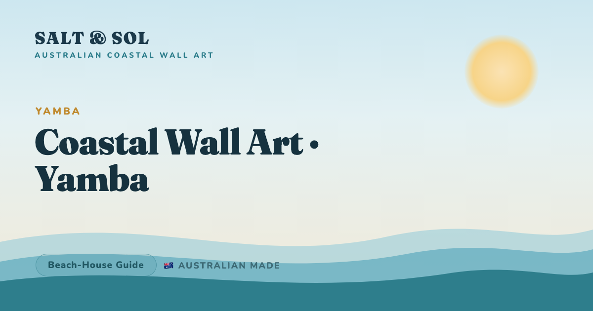 Warm ocean-blue and sub-tropical green coastal wall art styled in a relaxed Yamba beach house