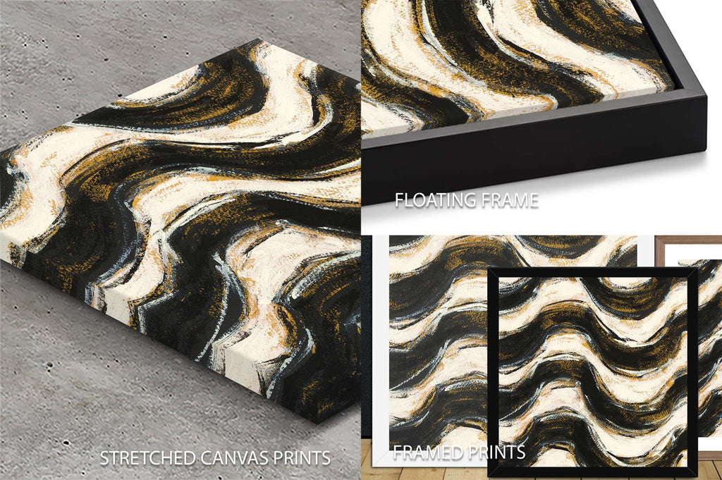 Black and Gold Geometric V Crop