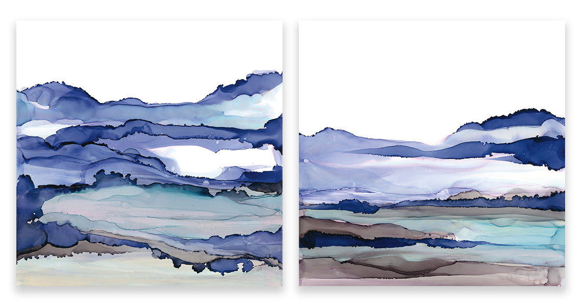 Bluescape square coastal diptych canvas print