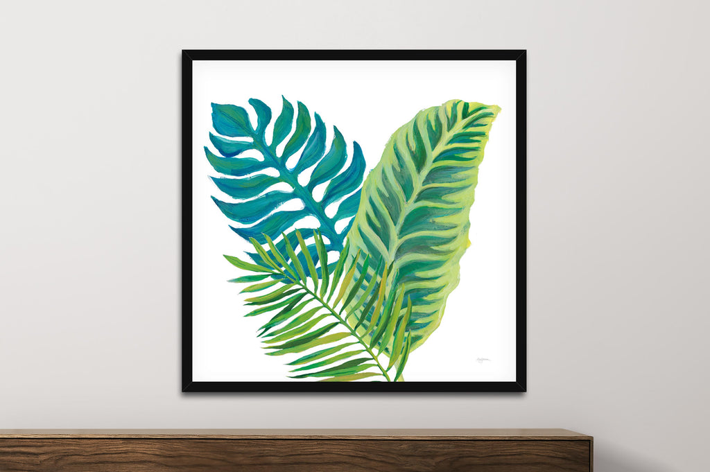 Coconut Palm VI framed wall art in a beach-style room
