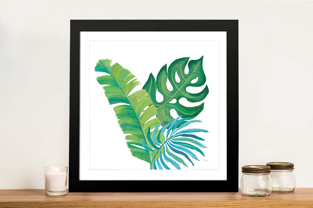 Coconut Palm VII framed wall art in a beach-style room