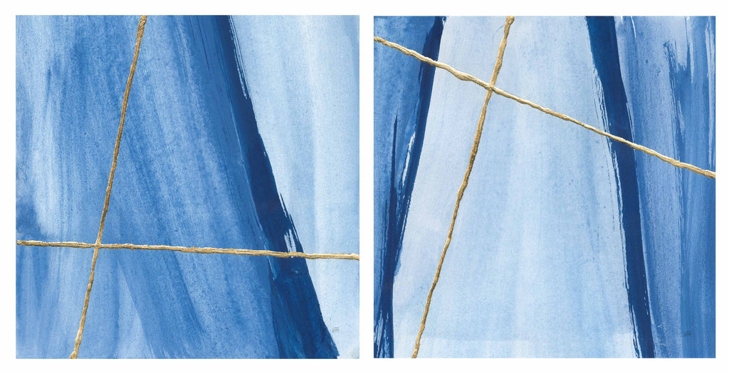 Blue Abstract Geometrics Pair