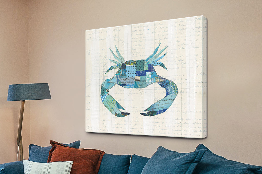 In the Ocean II framed wall art by Courtney Prahl in a beach-style room