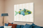 In the Ocean III framed wall art by Courtney Prahl in a beach-style room