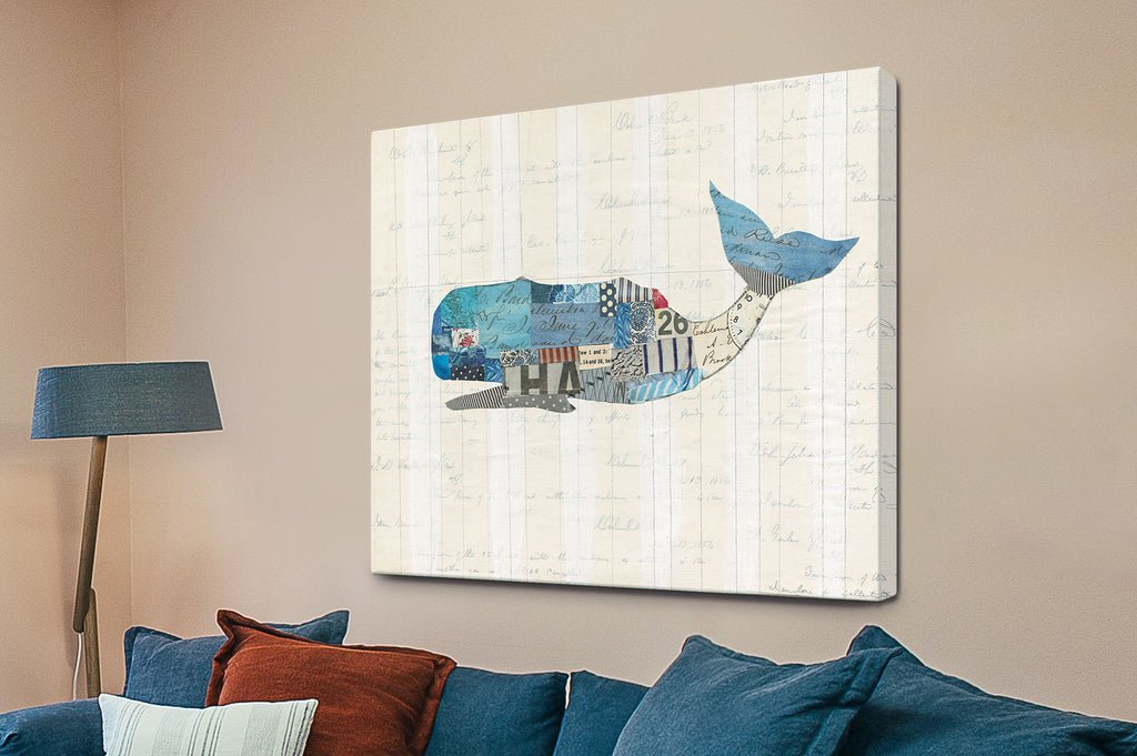 In the Ocean IV framed wall art by Courtney Prahl in a beach-style room