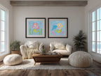 Magical Mermaid III diptych second framed art view