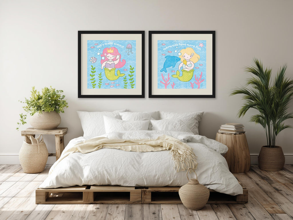 Magical Mermaid III diptych second framed bedroom view