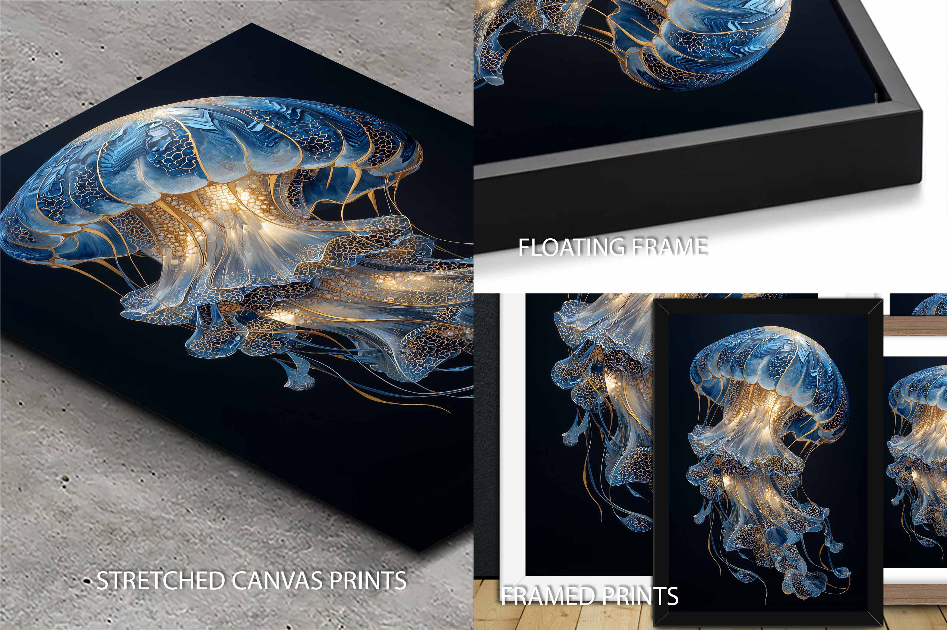 Midnight Jellyfish Triptych