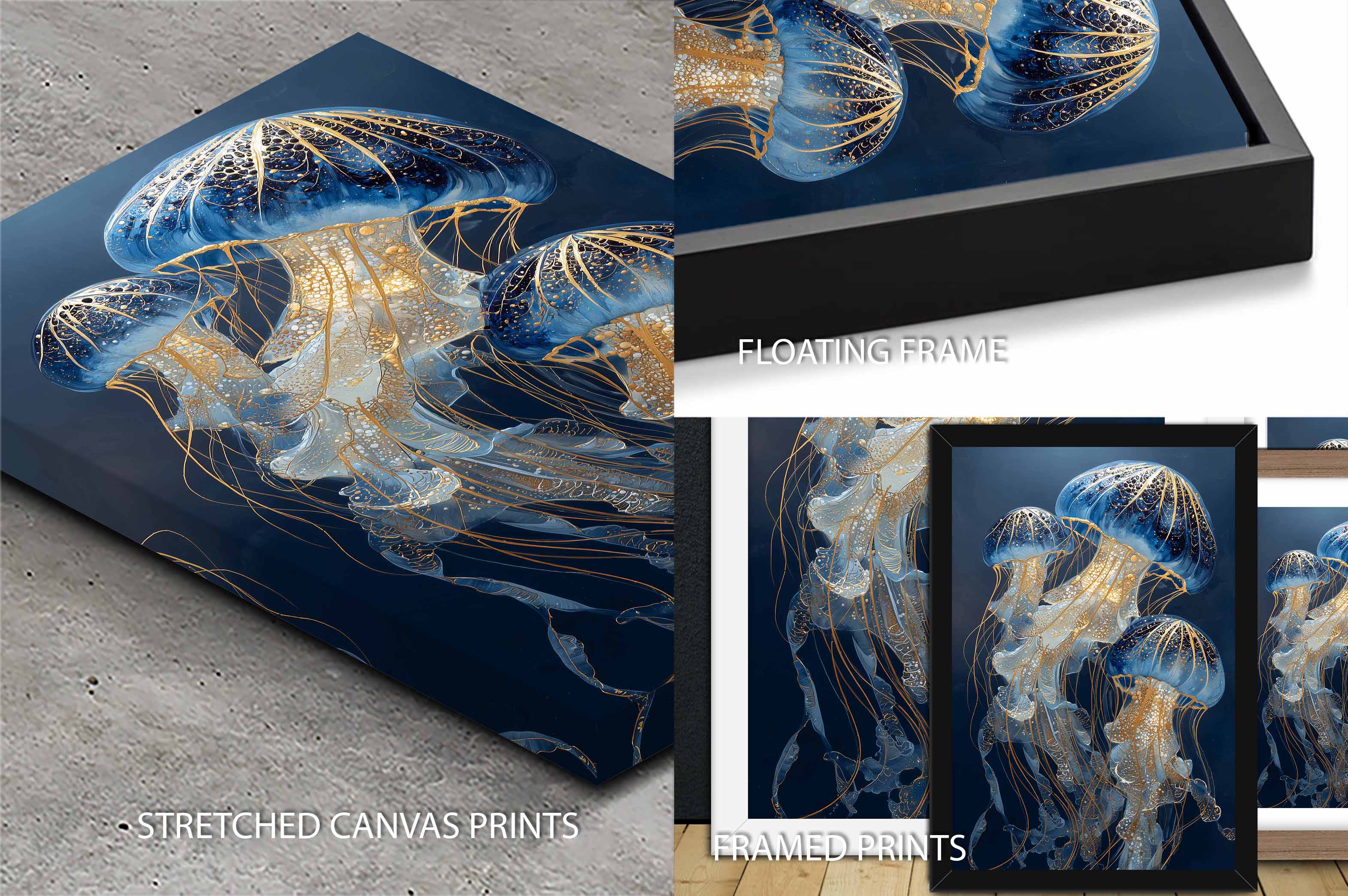Moonlit Medusae II triptych archival paper print