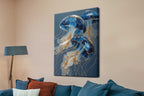Moonlit Medusae III three-panel jellyfish triptych canvas