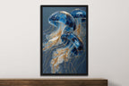 Moonlit Medusae III triptych framed wall art