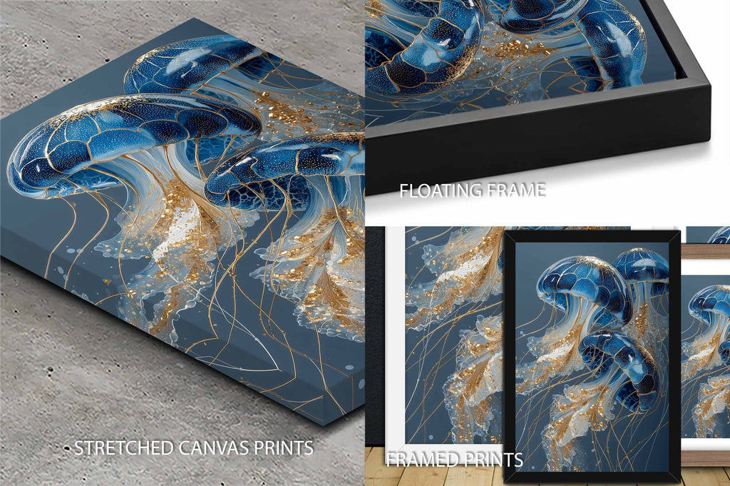 Moonlit Medusae III triptych archival paper print