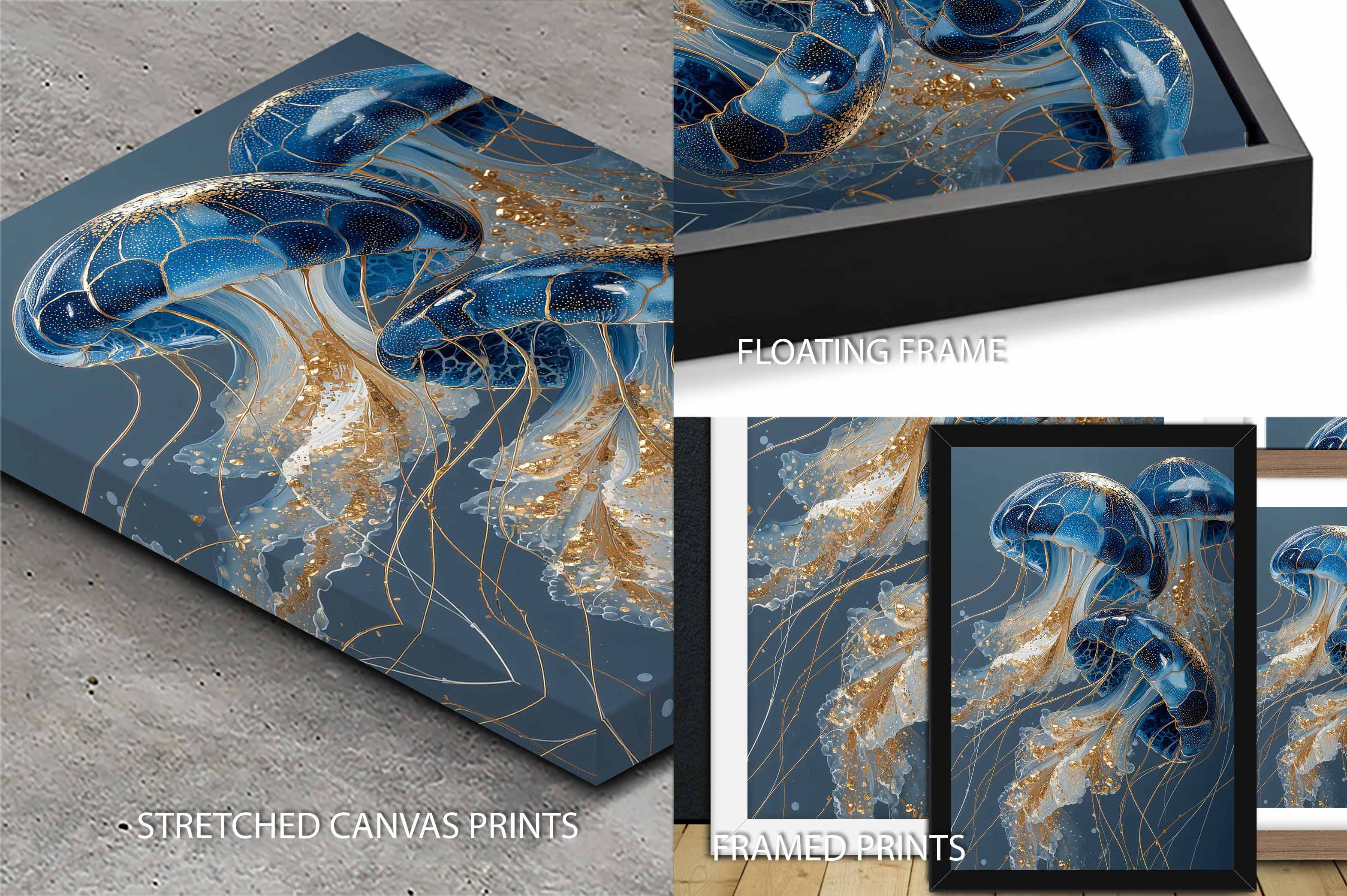 Moonlit Medusae III triptych archival paper print