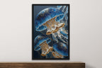 Moonlit Medusae IV triptych framed wall art