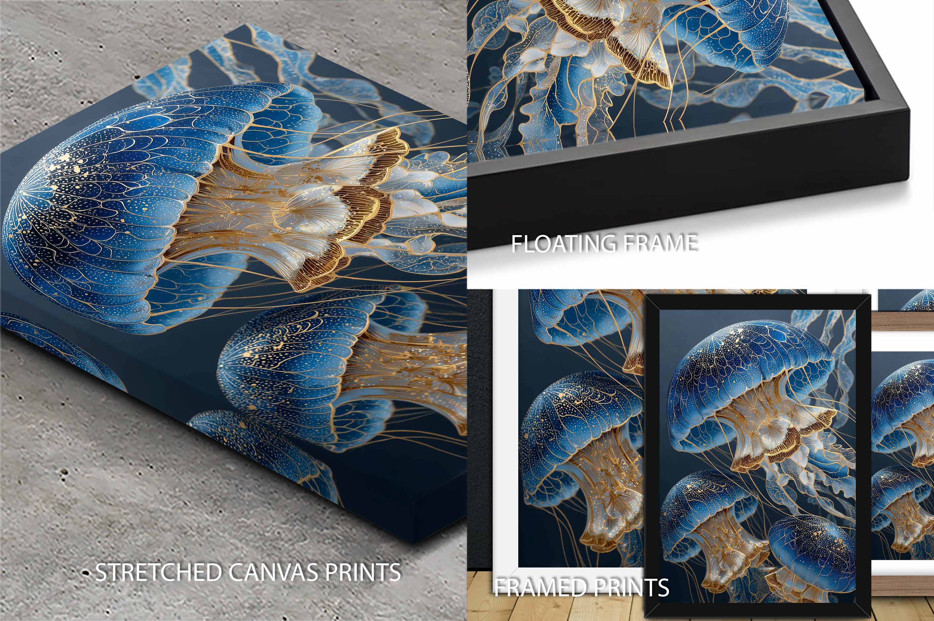 Moonlit Medusae IV triptych archival paper print