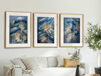 Moonlit Medusae triptych stretched canvas full view