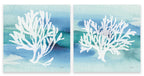 Sea Life Coral II square coastal diptych canvas print