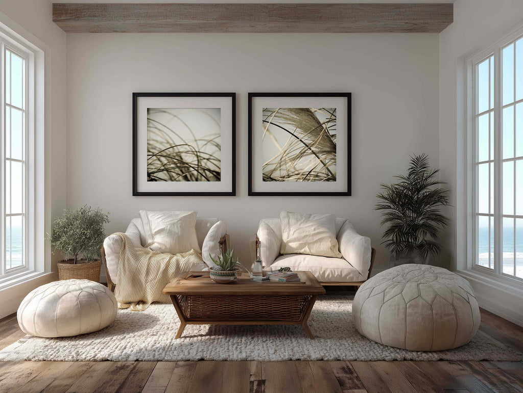 Beach Grass Diptych by Deborah Revell
