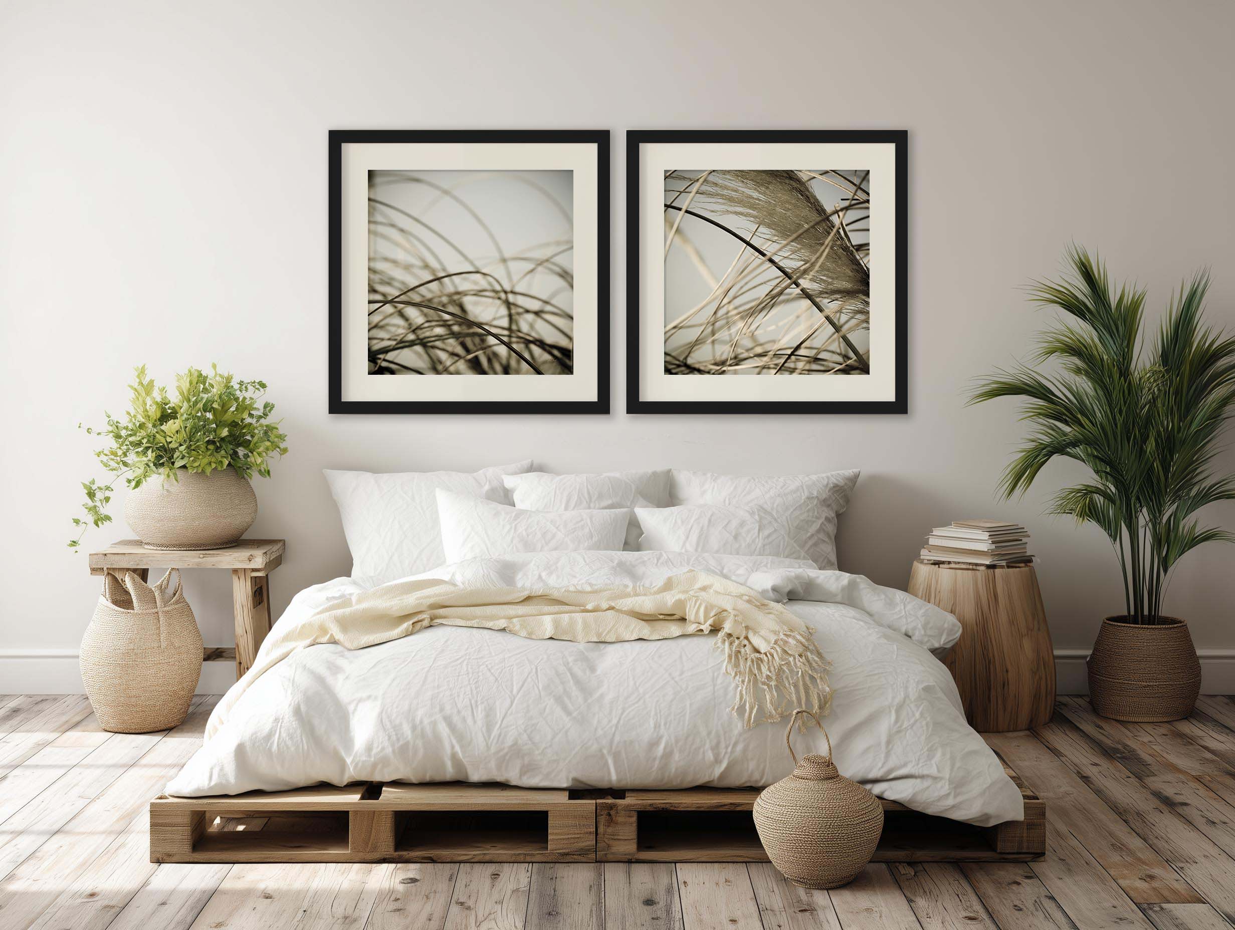 Beach Grass Diptych by Deborah Revell