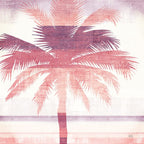 Beachscape Palms II Pink Purple — sandy beach art print at Salt and Sol Australia