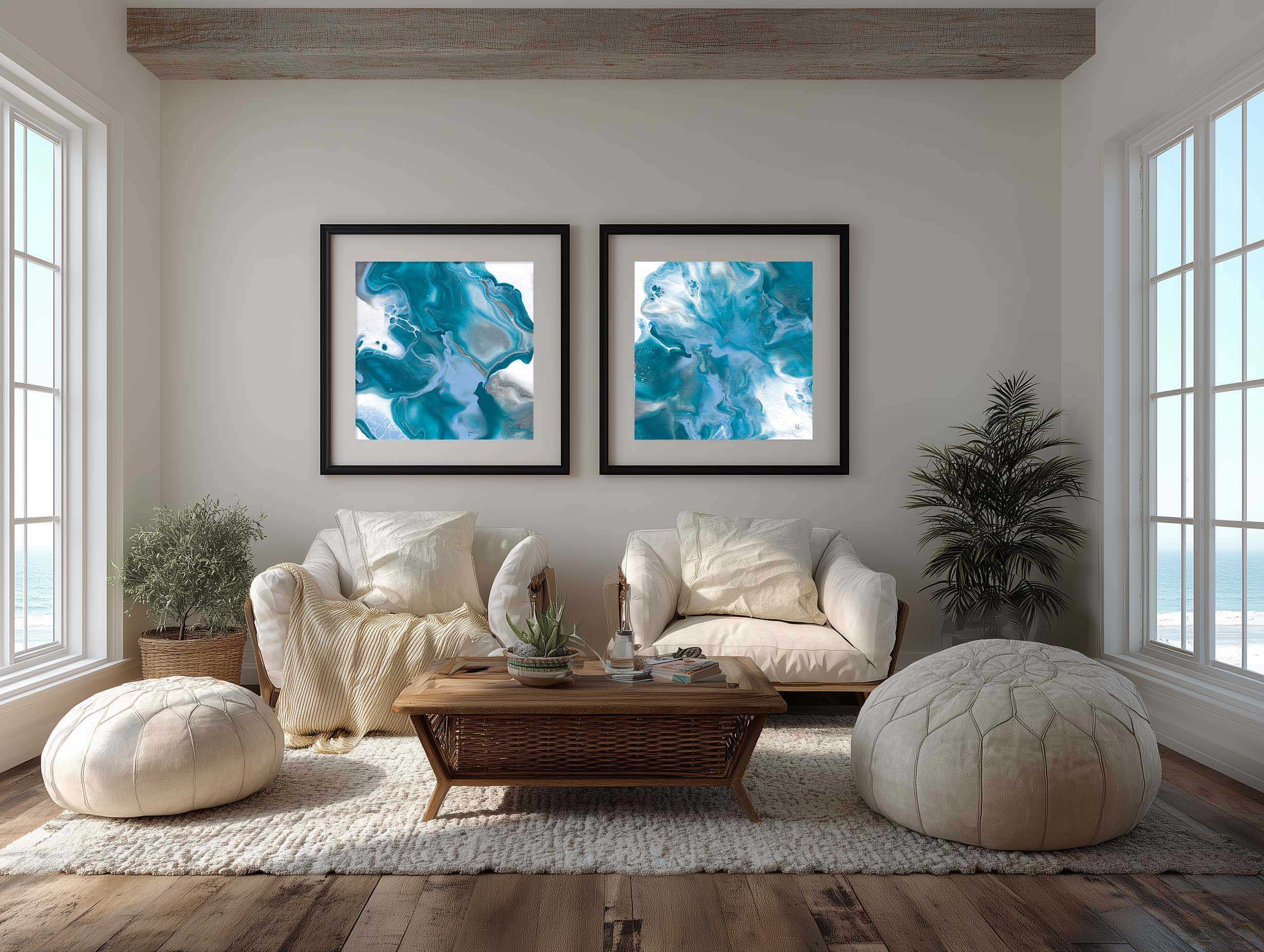 Blue Lagoon Diptych by Sarah Adams