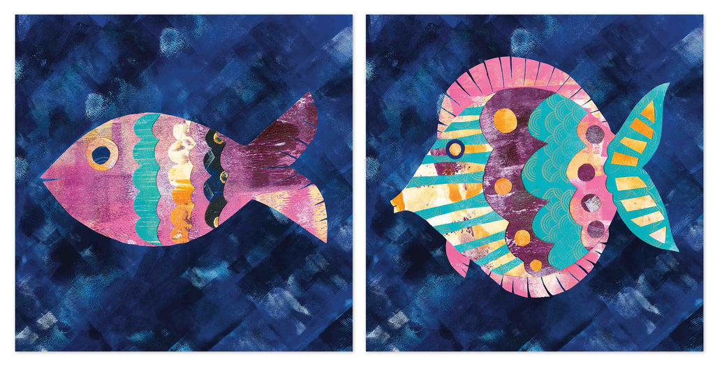 Boho Reef Fish Diptych II