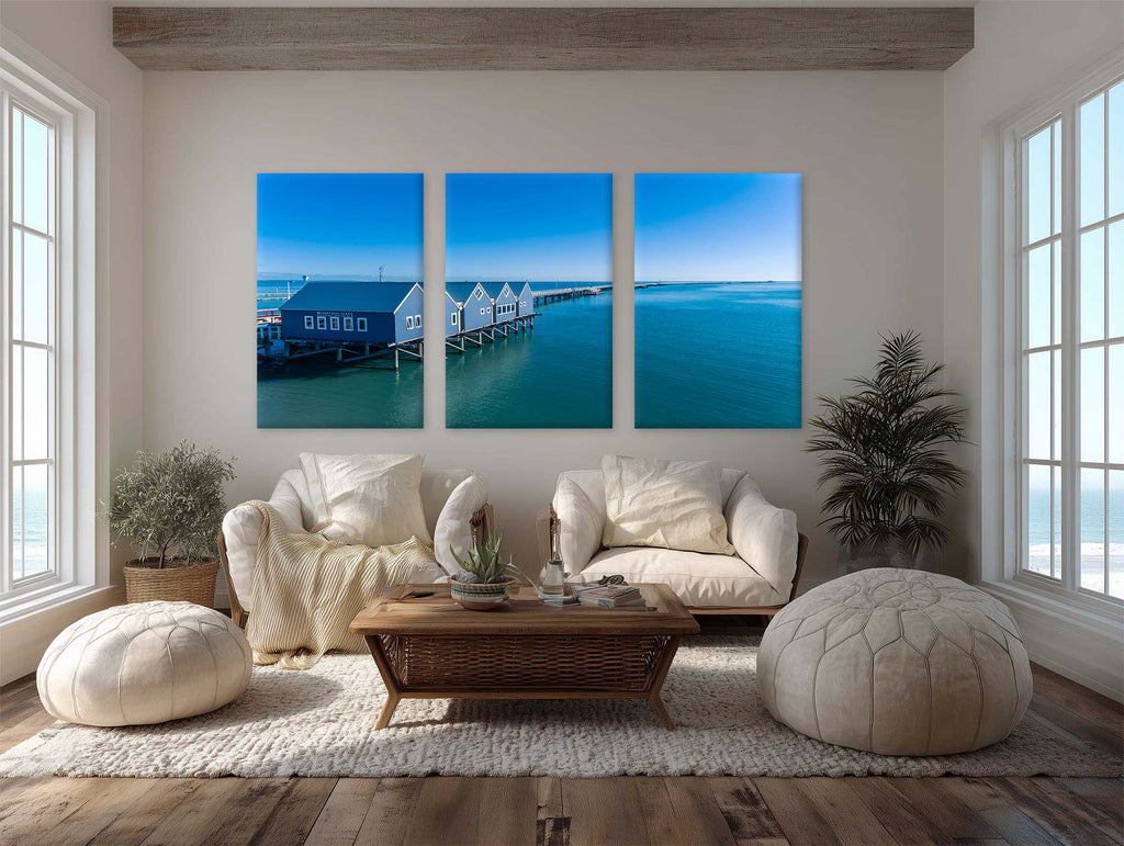 Busselton Jetty Huts Triptych