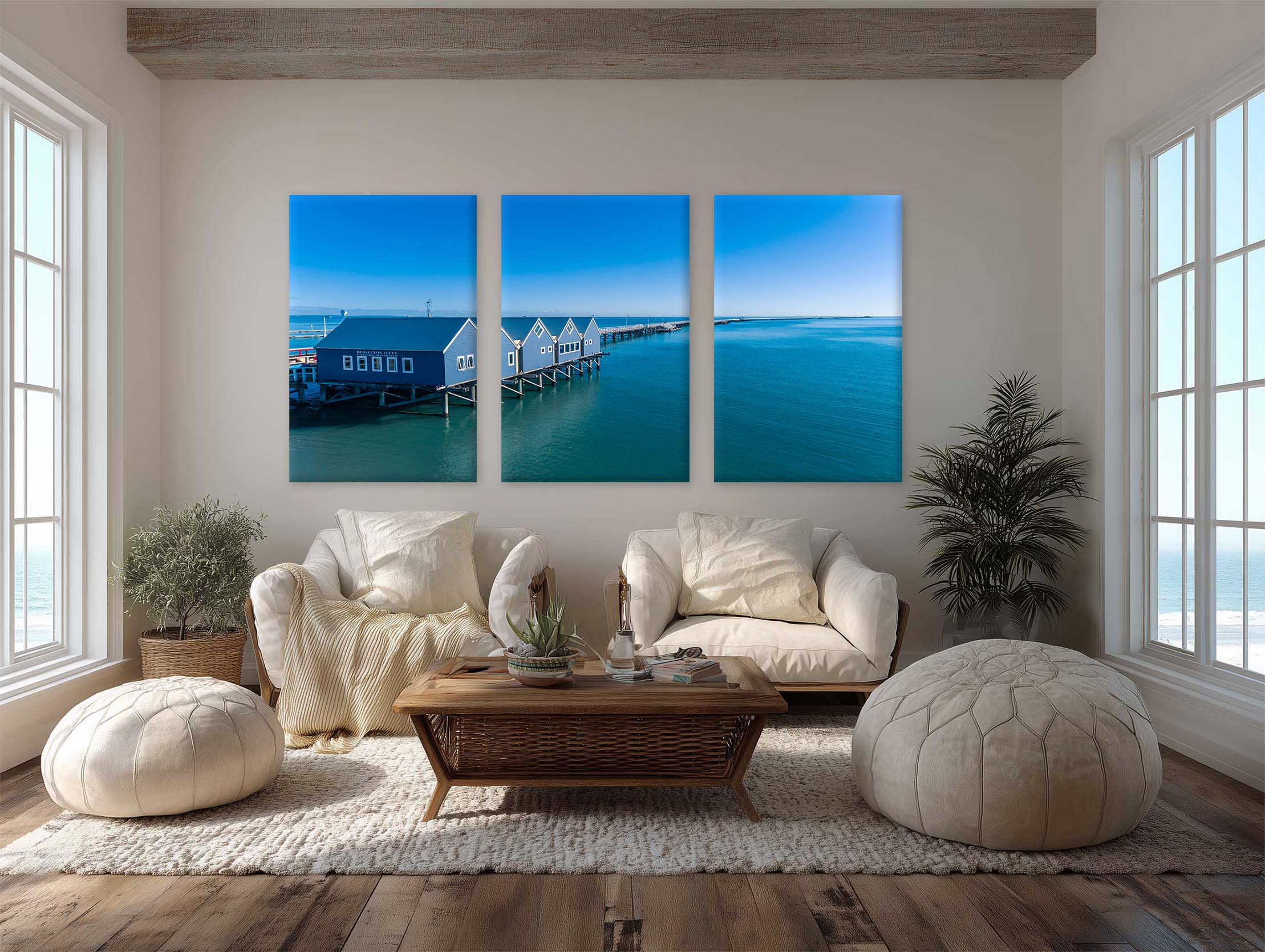 Busselton Jetty Huts Triptych