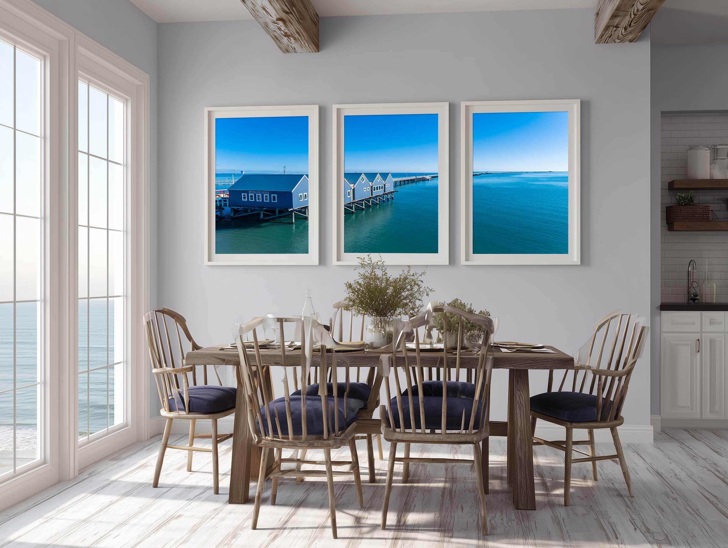 Busselton Jetty Huts Triptych