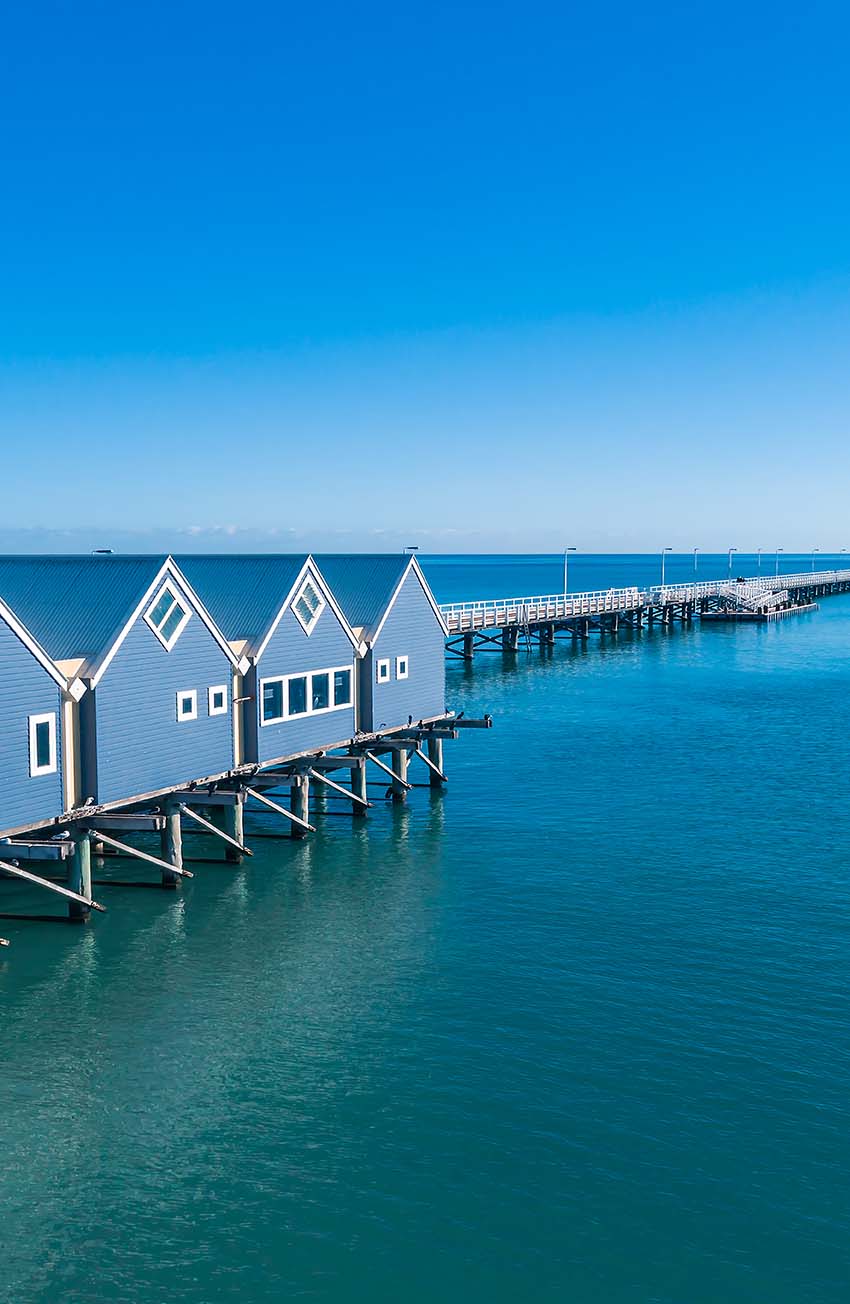 Busselton Jetty Huts Triptych