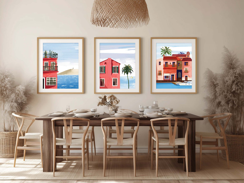 Las Palmas Triptych Art Set by Omar Escalante