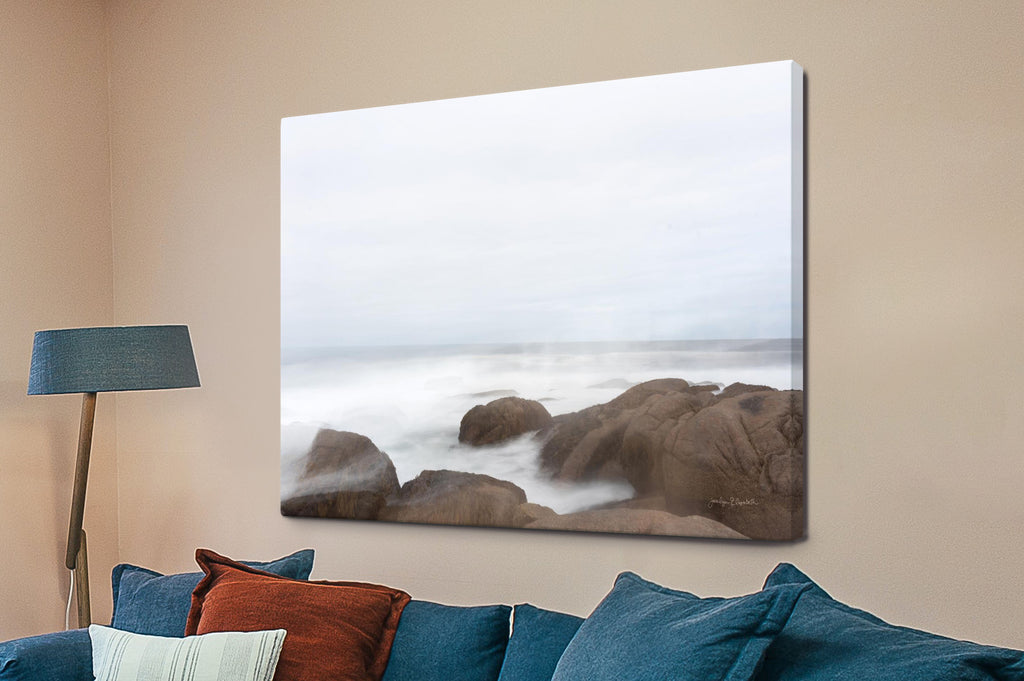 Misty Shore on The Rocks