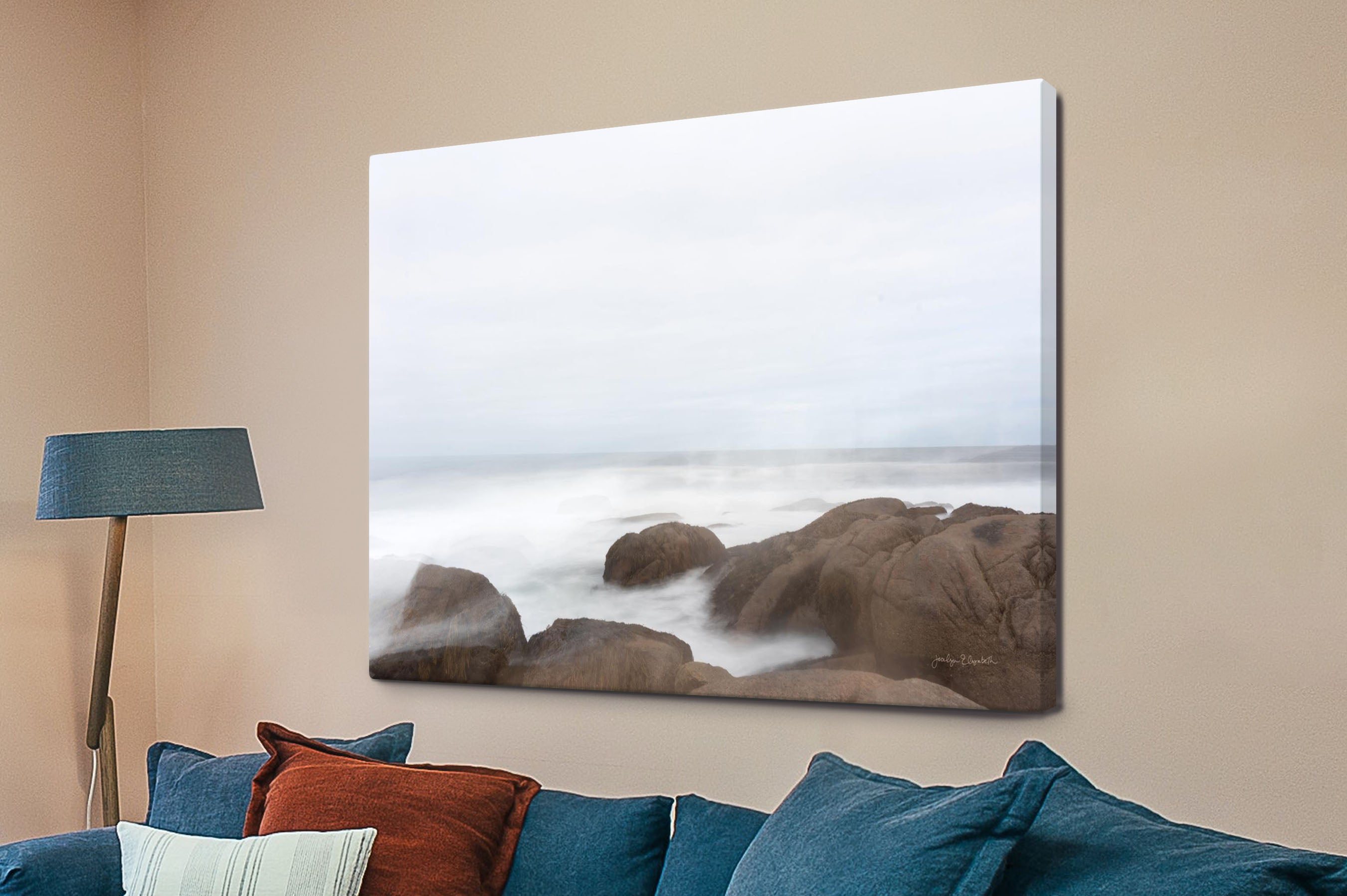 Misty Shore on The Rocks