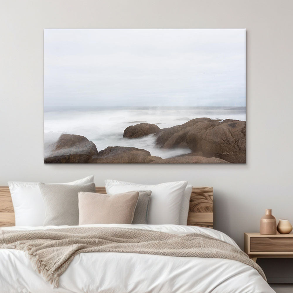 Misty Shore on The Rocks