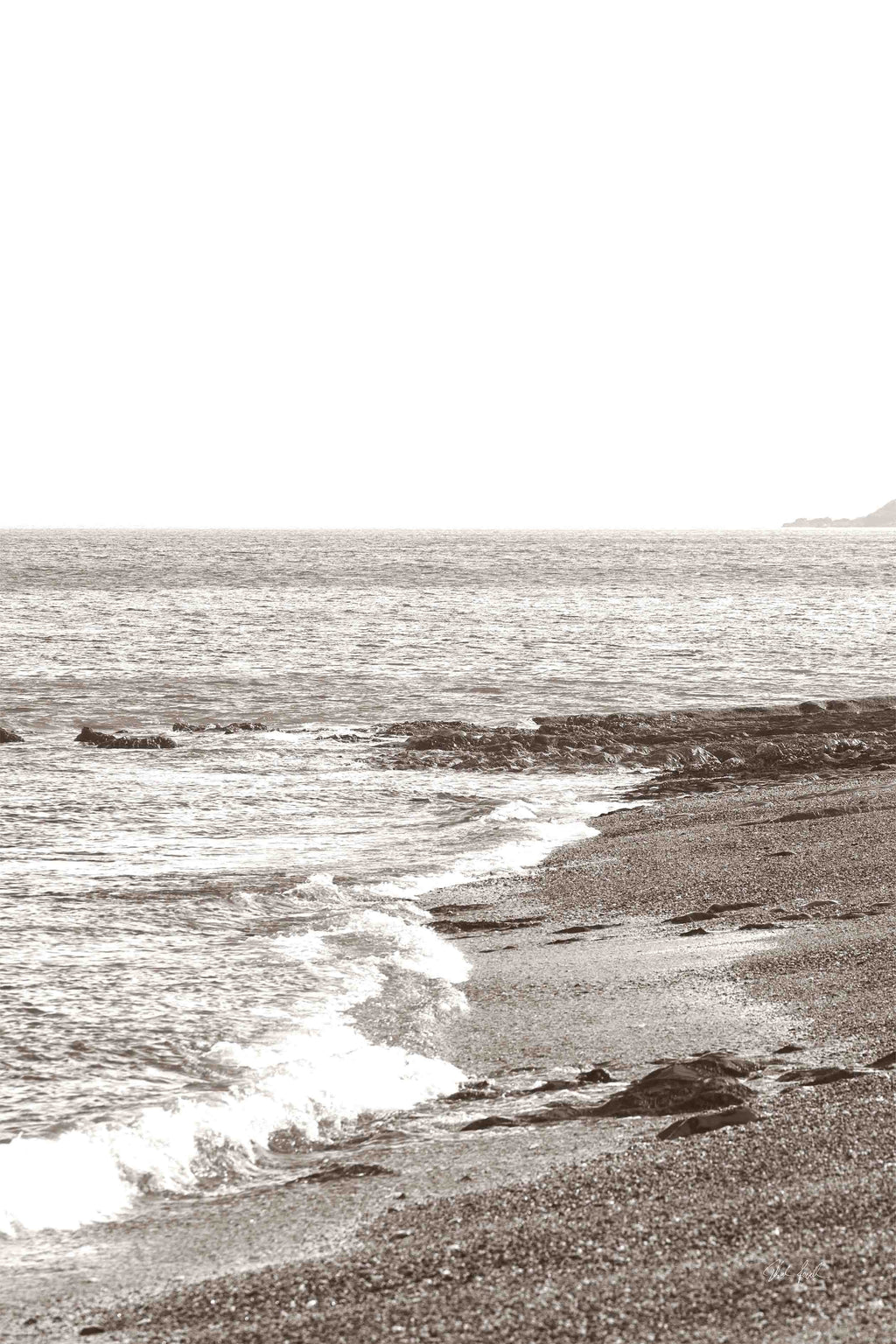 Rain on the Secret Beach Sepia