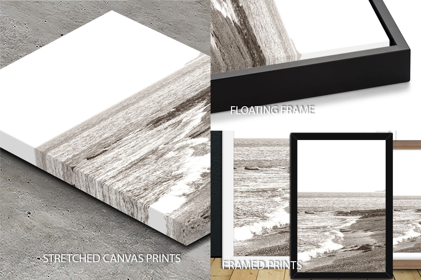 Rain on the Secret Beach Sepia