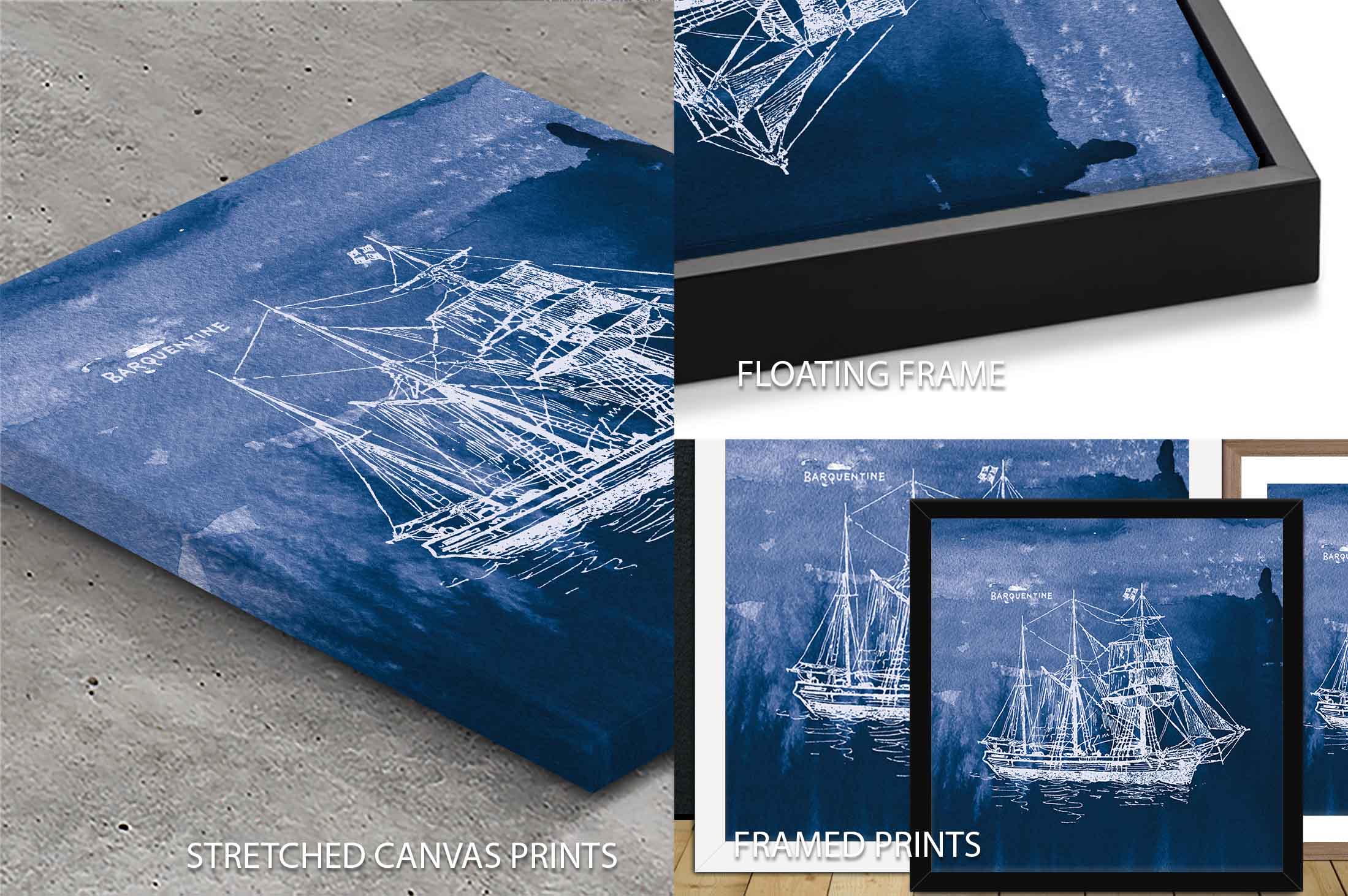 Sailing Ships III Indigo