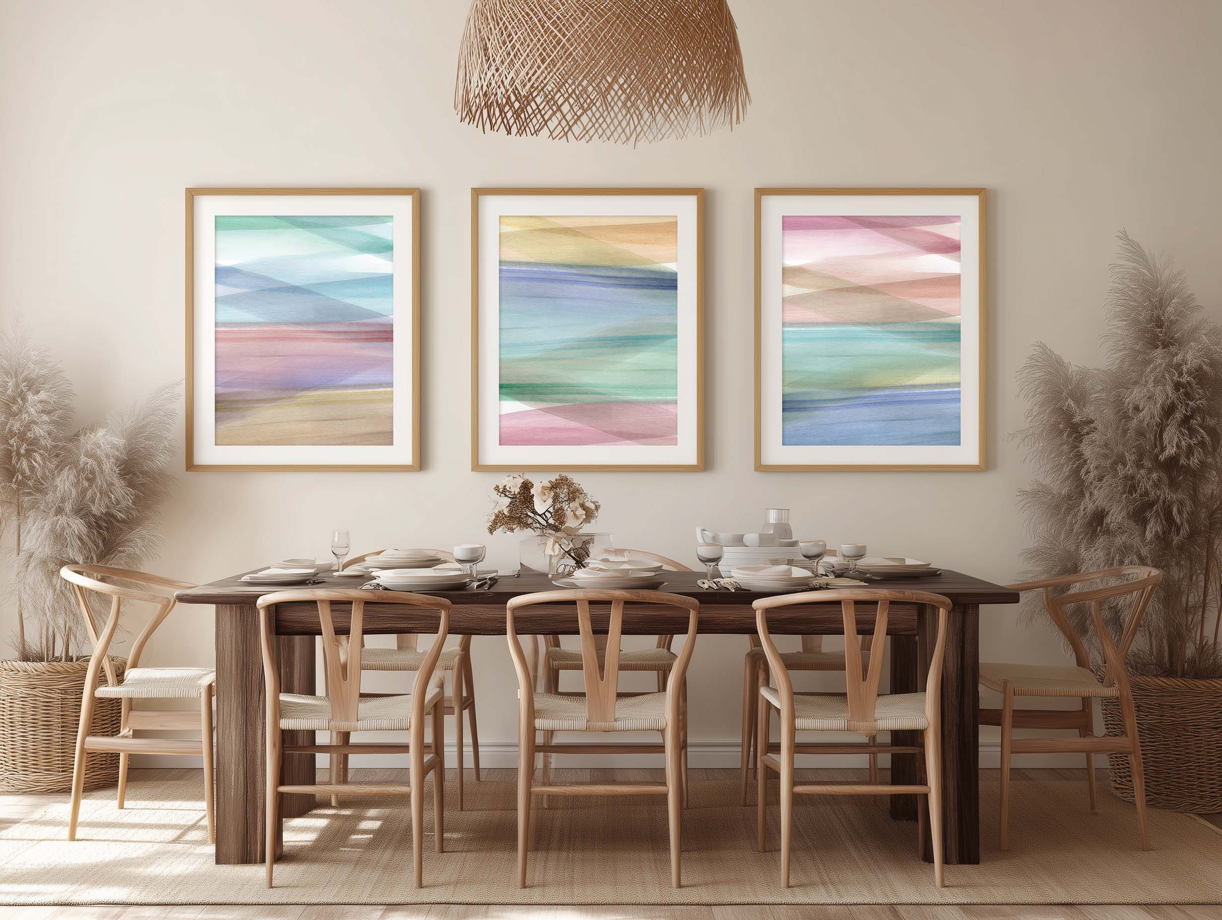 Soft Summer Triptych by Mercedes Lopez Charro