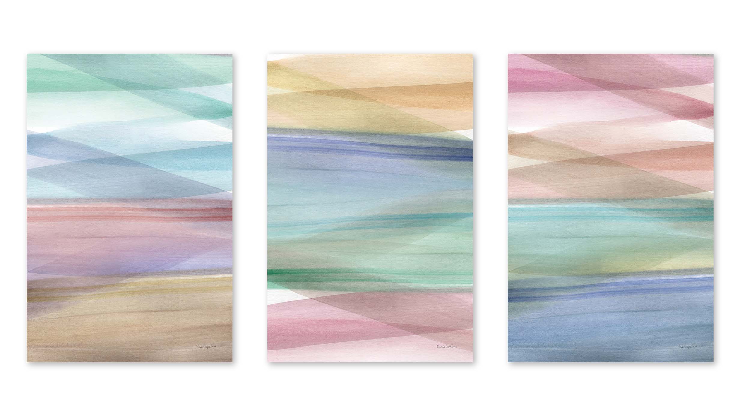 Soft Summer Triptych by Mercedes Lopez Charro